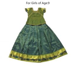 South Indian Lehenga Girls skirt GREEN - 30"